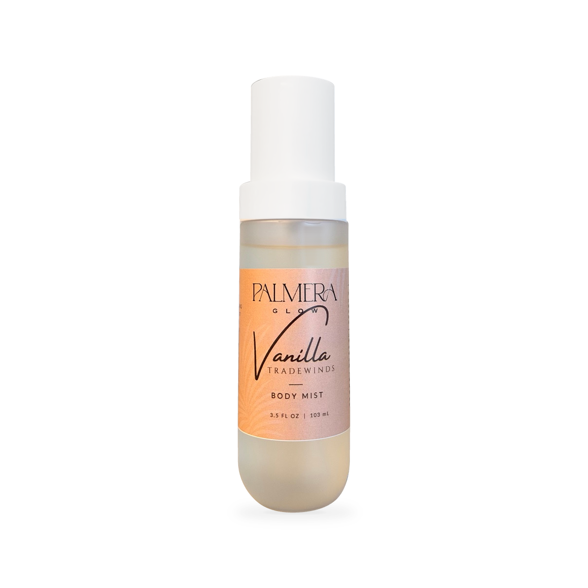 Vanilla Tradewinds Body Mist, 3.5 fl oz / 103 mL bottle by Palmera Glow