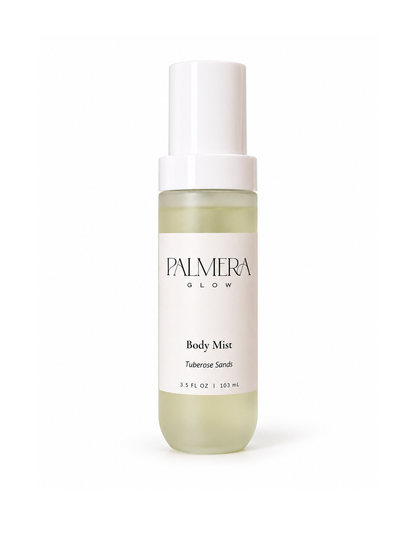 Palmera Tuberose Sands Body Mist on a white background